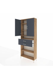 Arges Dolap 5 Raflı 2 Çekmeceli 2 Kapaklı 88x30x221 - S30M187V8A