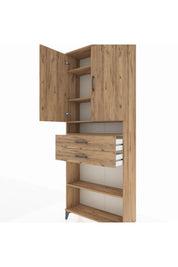 Arges Dolap 5 Raflı 2 Çekmeceli 2 Kapaklı 88x30x221 - S30M187V9A