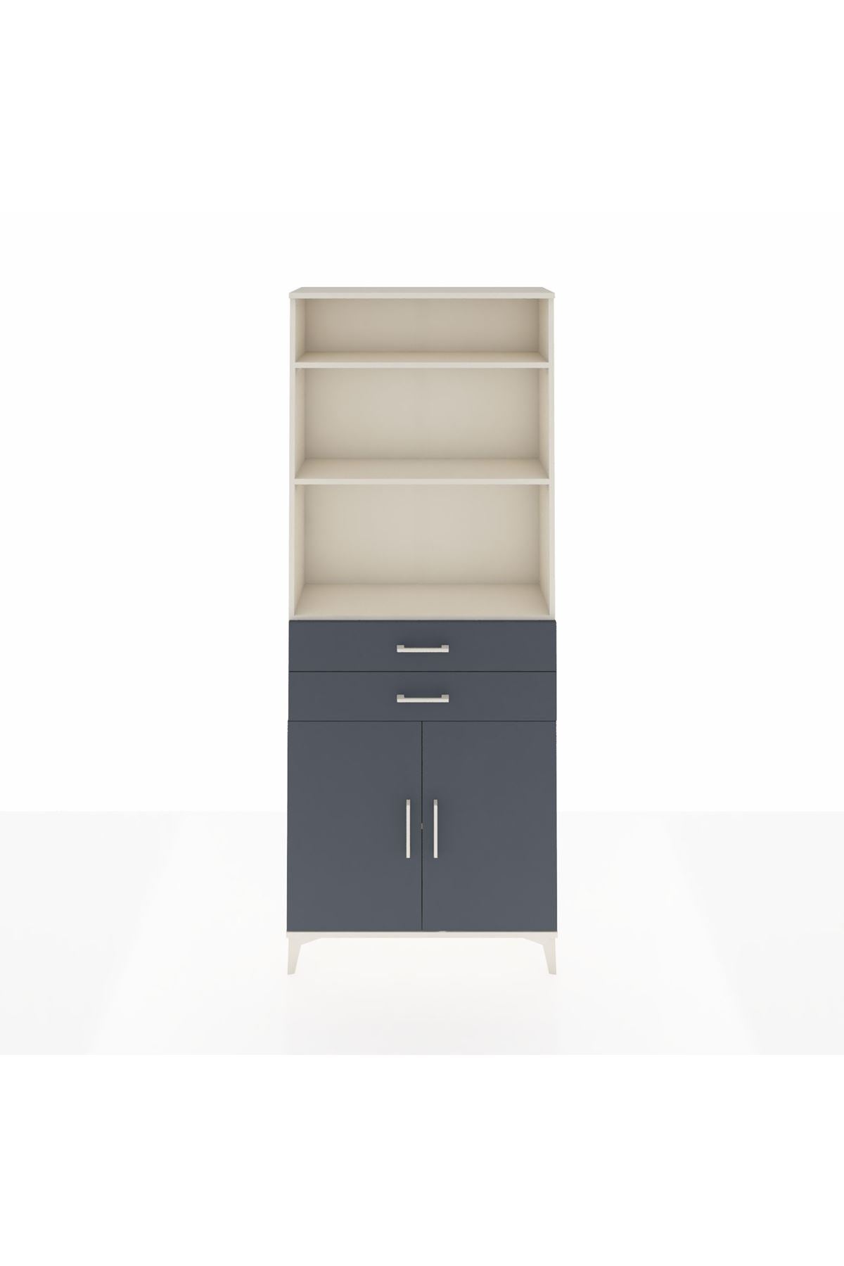 Arges Dolap 4 Raflı 2 Çekmeceli 2 Kapaklı 88x30x221 - S30M188V2A