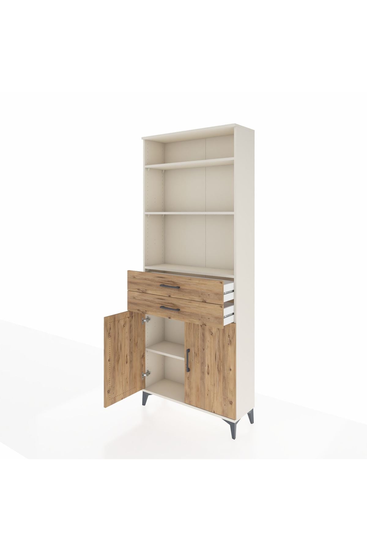 Arges Dolap 4 Raflı 2 Çekmeceli 2 Kapaklı 88x30x221 - S30M188V3A