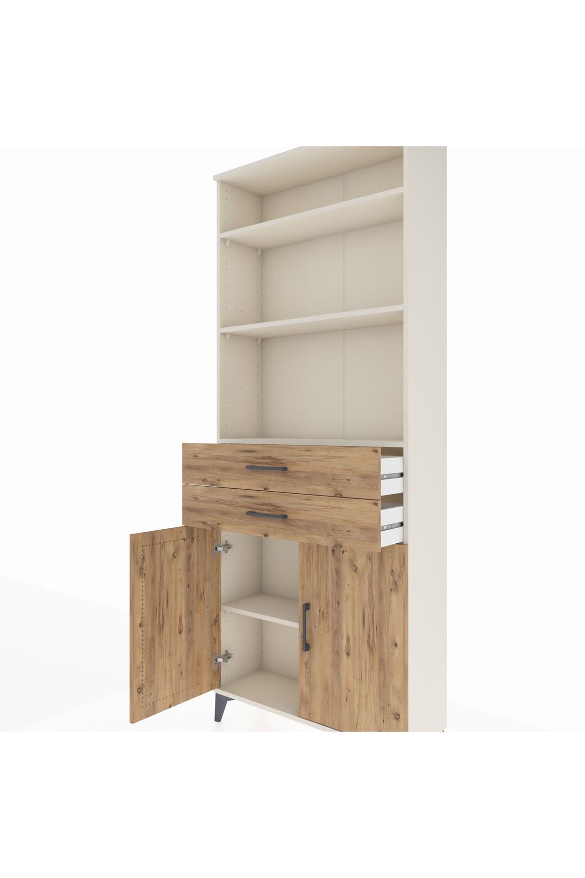 Arges Dolap 4 Raflı 2 Çekmeceli 2 Kapaklı 88x30x221 - S30M188V3A