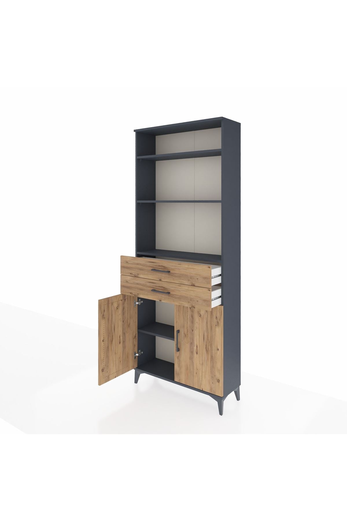 Arges Dolap 4 Raflı 2 Çekmeceli 2 Kapaklı 88x30x221 - S30M188V6A