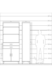 Arges Dolap 4 Raflı 2 Çekmeceli 2 Kapaklı 88x30x221 - S30M188V6A