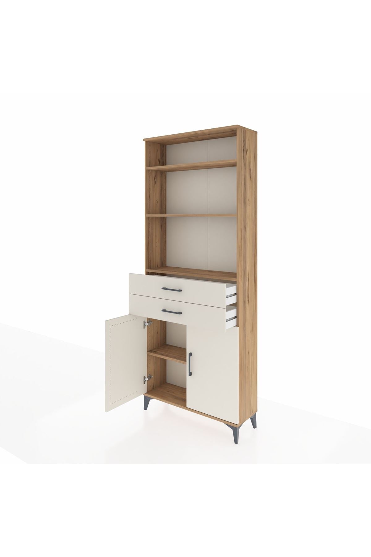 Arges Dolap 4 Raflı 2 Çekmeceli 2 Kapaklı 88x30x221 - S30M188V7A