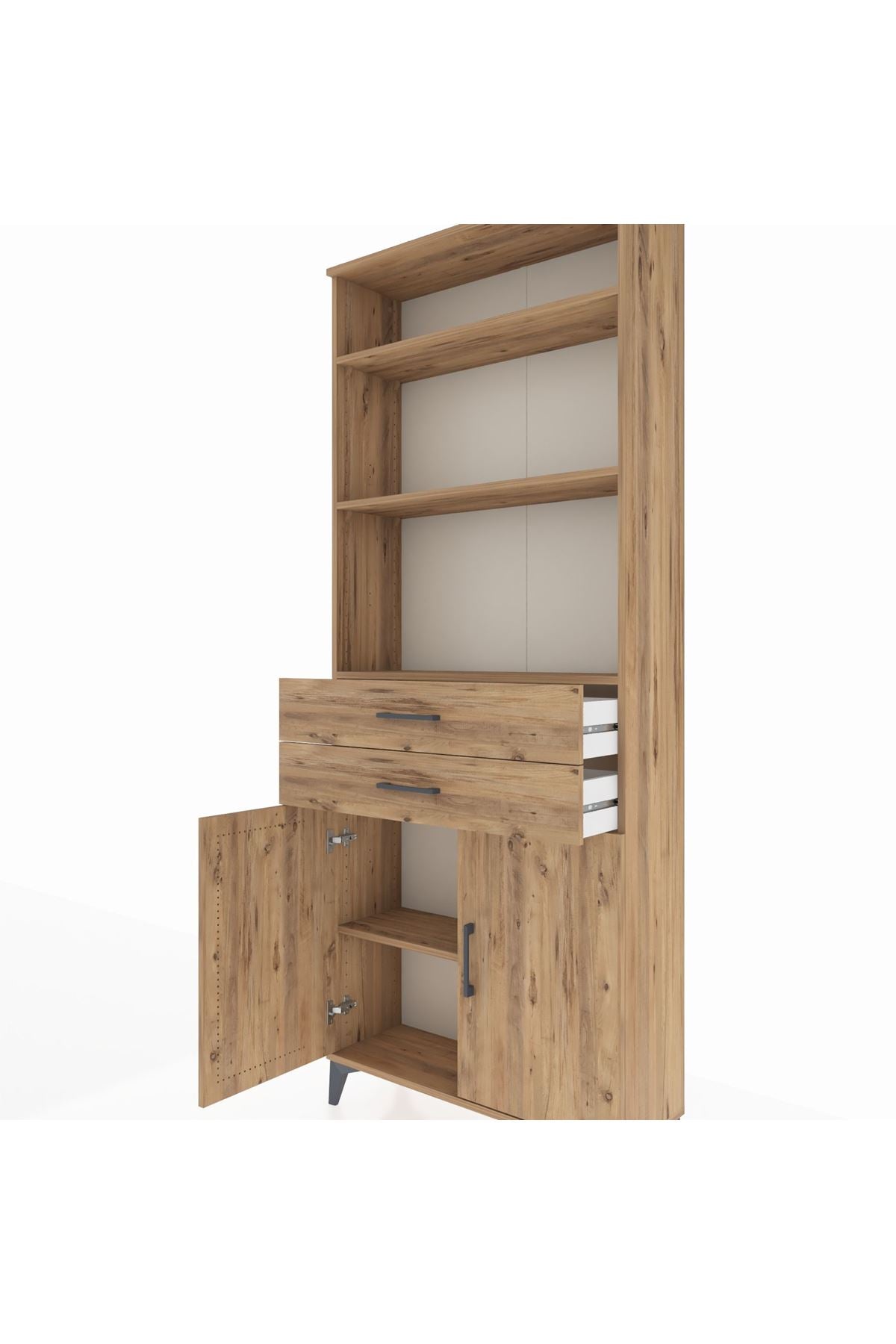 Arges Dolap 4 Raflı 2 Çekmeceli 2 Kapaklı 88x30x221 - S30M188V9A