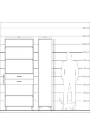 Arges Dolap 4 Raflı 2 Çekmeceli 88x30x221 - S30M189V5A