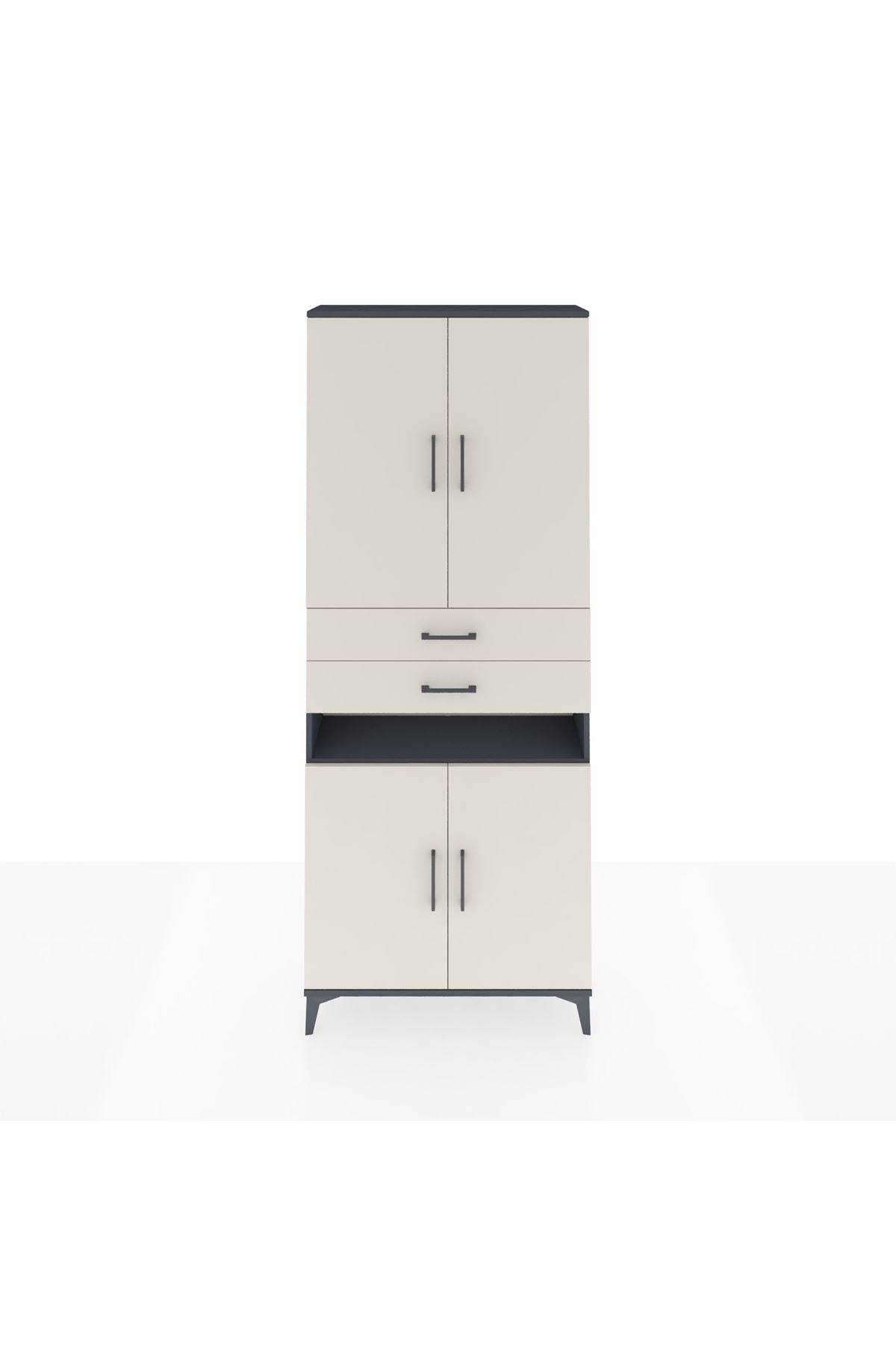 Arges Dolap 5 Raflı 2 Çekmeceli 4 Kapaklı 88x30x221 - S30M190V4A