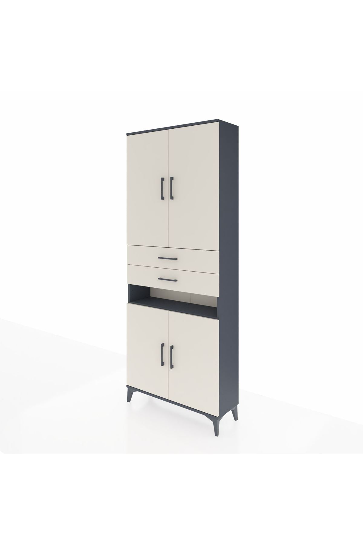 Arges Dolap 5 Raflı 2 Çekmeceli 4 Kapaklı 88x30x221 - S30M190V4A