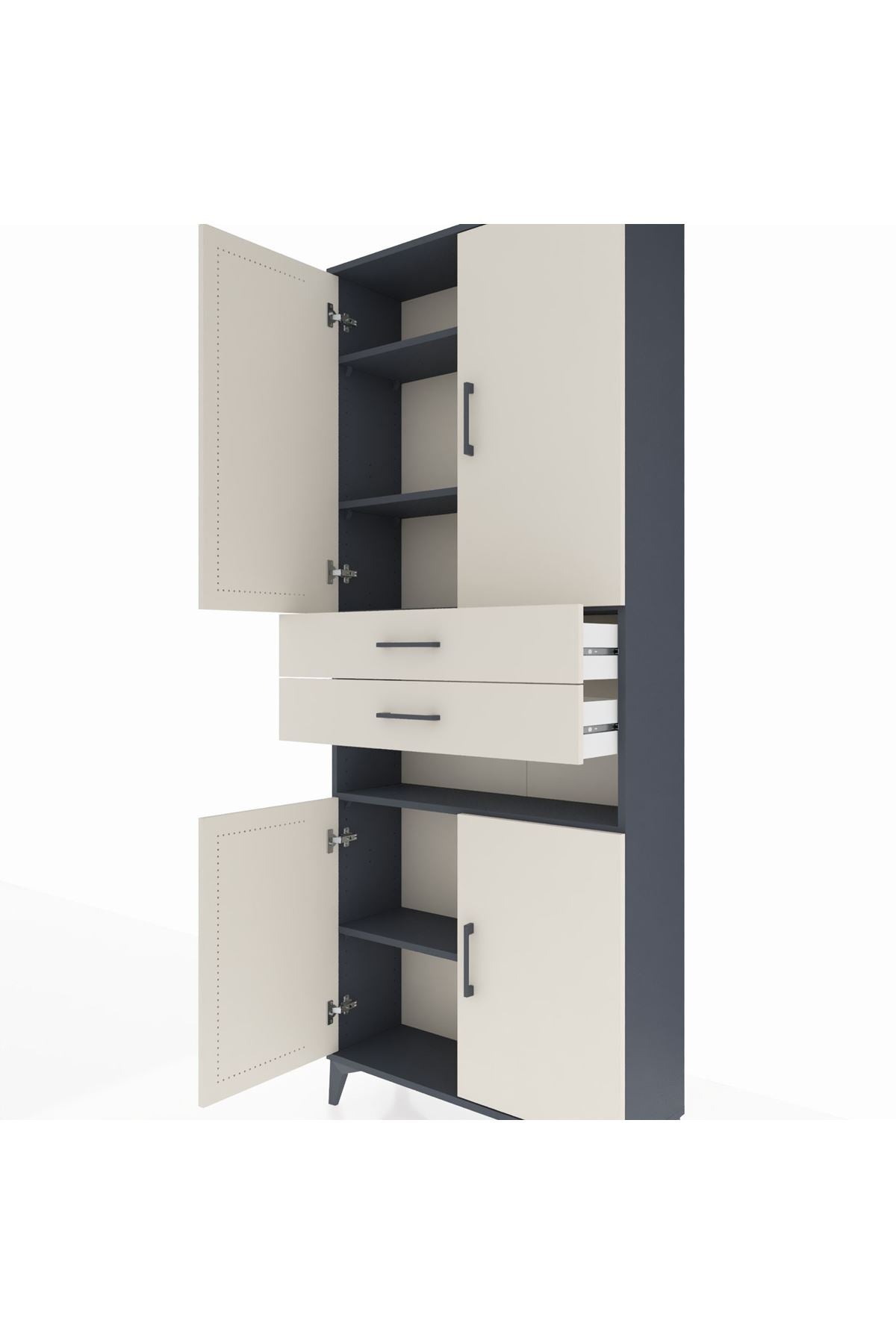 Arges Dolap 5 Raflı 2 Çekmeceli 4 Kapaklı 88x30x221 - S30M190V4A