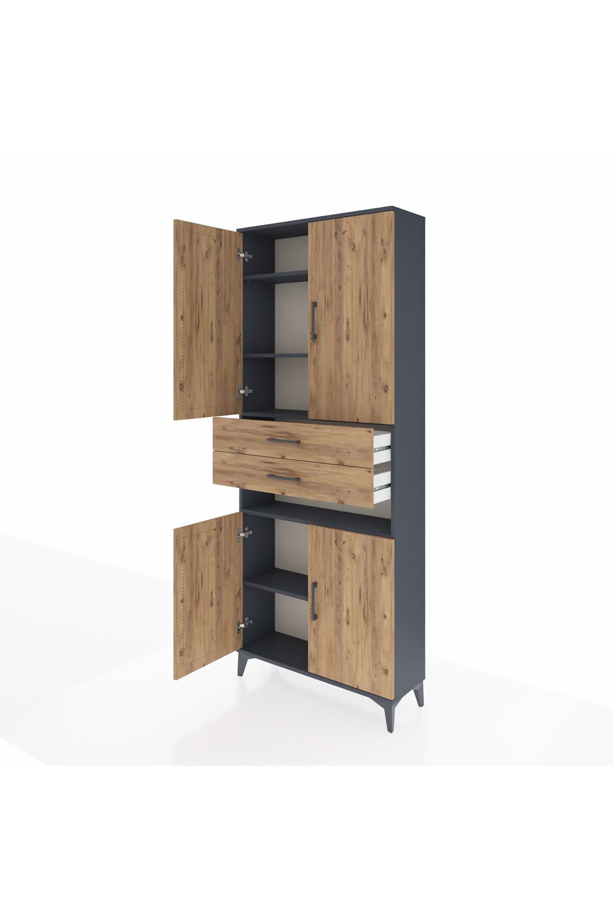 Arges Dolap 5 Raflı 2 Çekmeceli 4 Kapaklı 88x30x221 - S30M190V6A