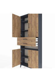 Arges Dolap 5 Raflı 2 Çekmeceli 4 Kapaklı 88x30x221 - S30M190V6A