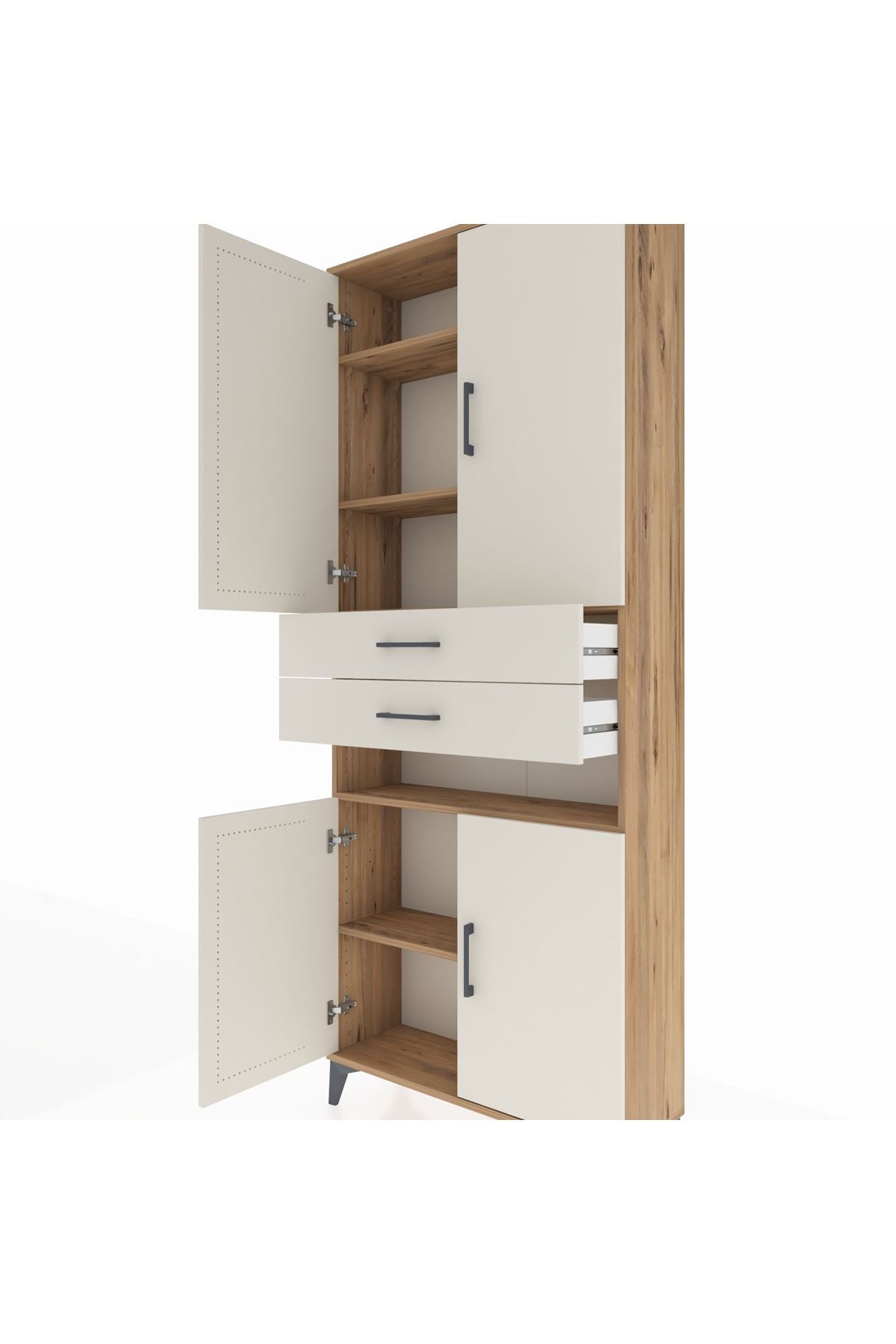 Arges Dolap 5 Raflı 2 Çekmeceli 4 Kapaklı 88x30x221 - S30M190V7A