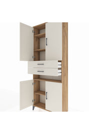Arges Dolap 5 Raflı 2 Çekmeceli 4 Kapaklı 88x30x221 - S30M190V7A