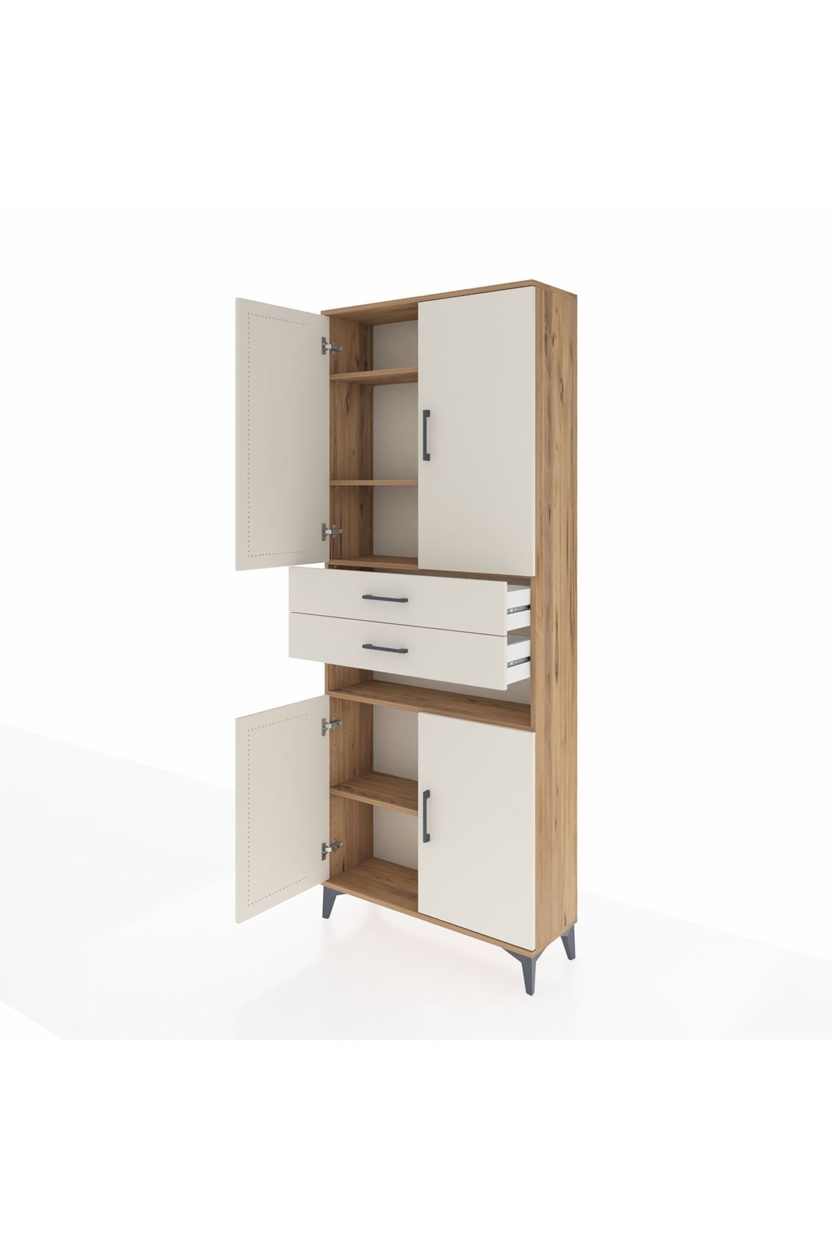 Arges Dolap 5 Raflı 2 Çekmeceli 4 Kapaklı 88x30x221 - S30M190V7A