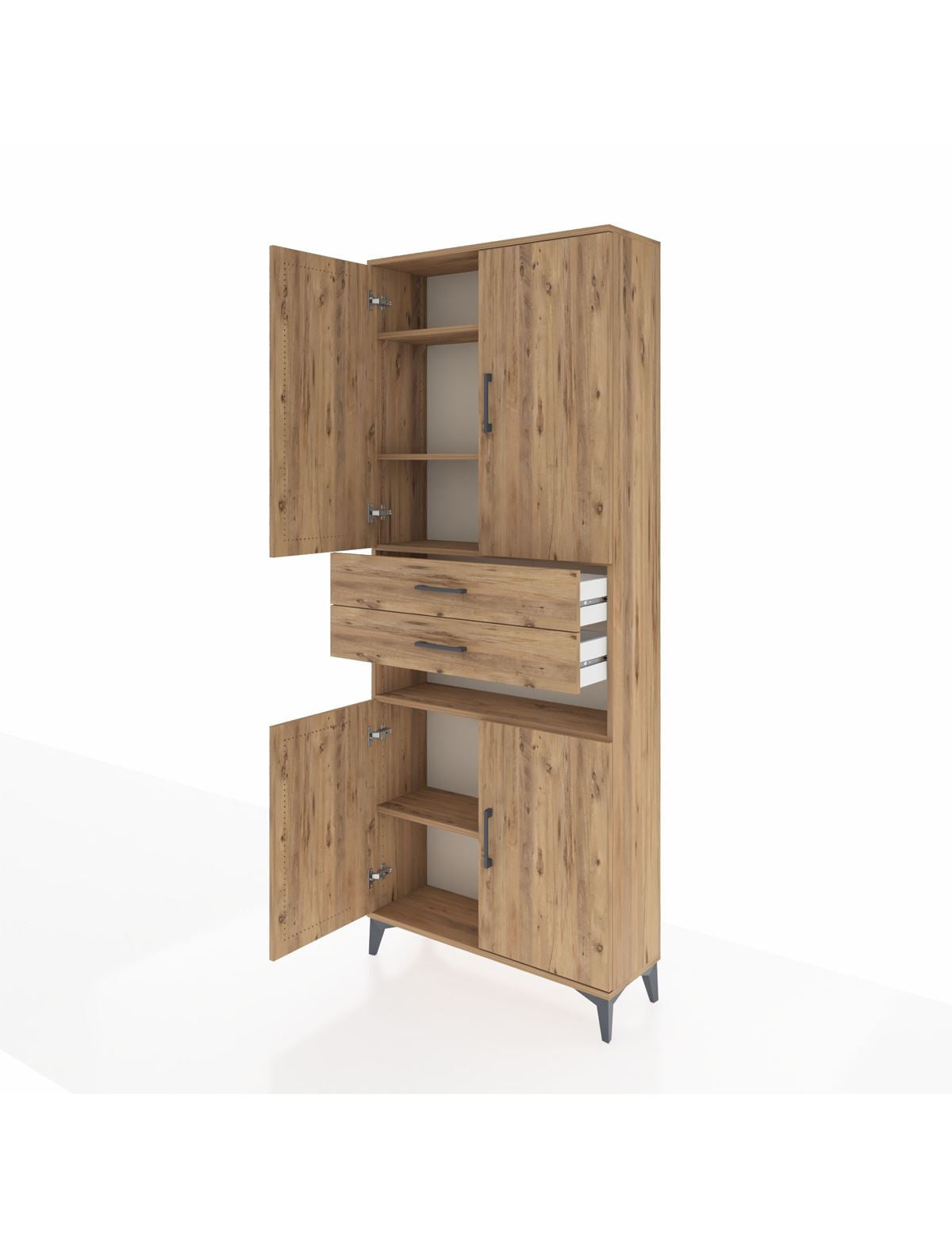 Arges Dolap 5 Raflı 2 Çekmeceli 4 Kapaklı 88x30x221 - S30M190V9A