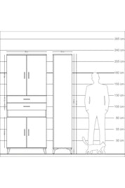 Arges Dolap 5 Raflı 2 Çekmeceli 4 Kapaklı 88x30x221 - S30M190V9A