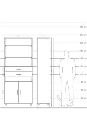 Arges Dolap 5 Raflı 2 Çekmeceli 2 Kapaklı 88x30x221 - S30M192V2A