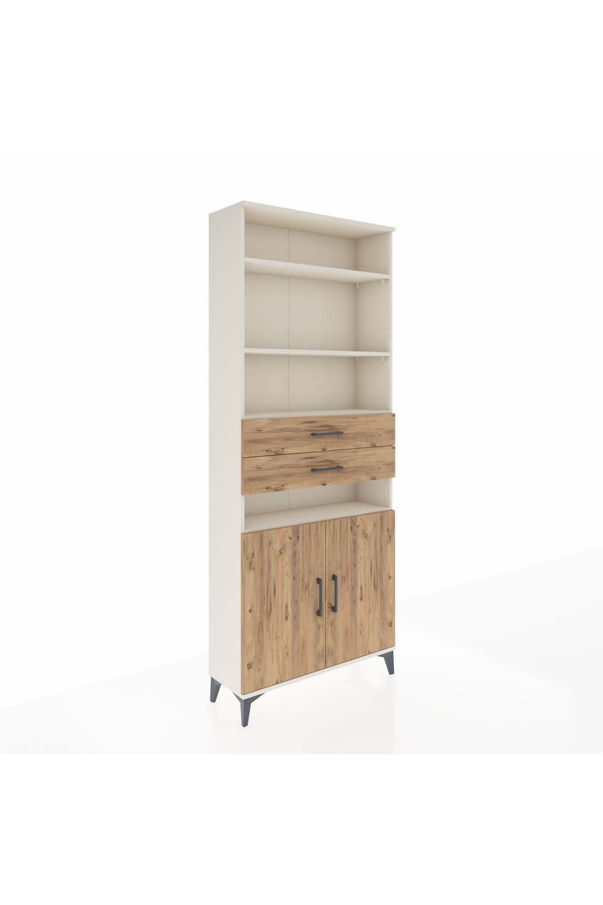 Arges Dolap 5 Raflı 2 Çekmeceli 2 Kapaklı 88x30x221 - S30M192V3A