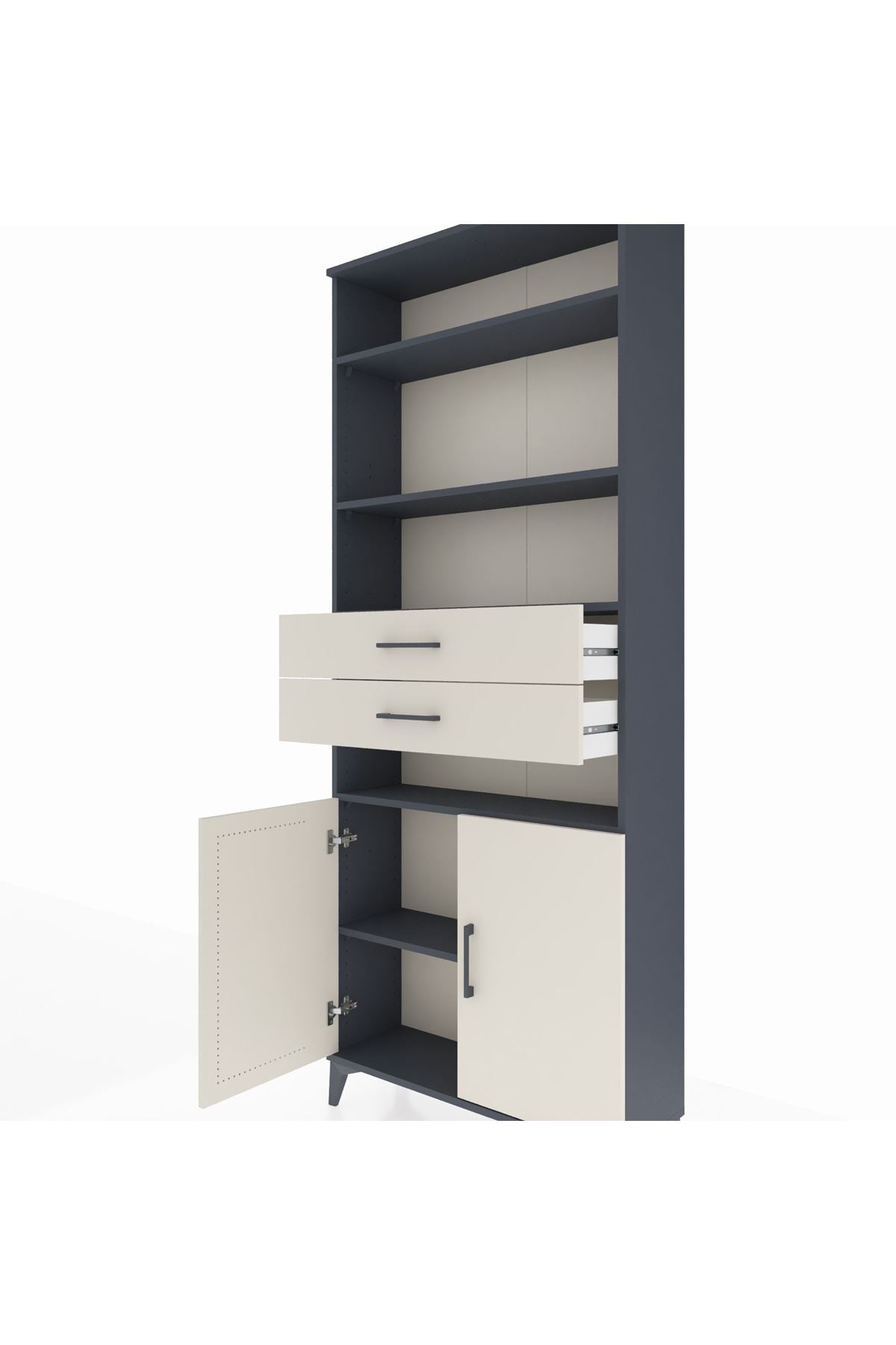 Arges Dolap 5 Raflı 2 Çekmeceli 2 Kapaklı 88x30x221 - S30M192V4A