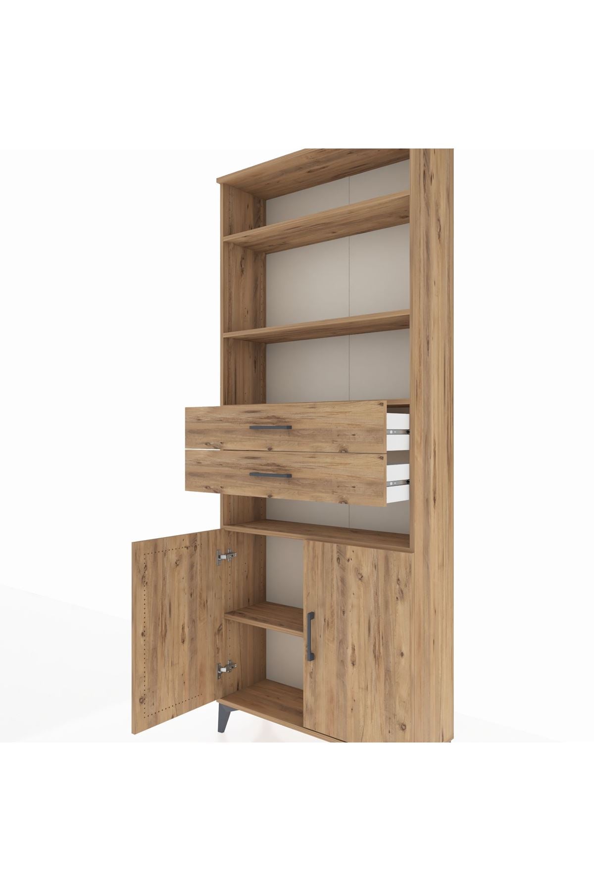 Arges Dolap 5 Raflı 2 Çekmeceli 2 Kapaklı 88x30x221 - S30M192V9A