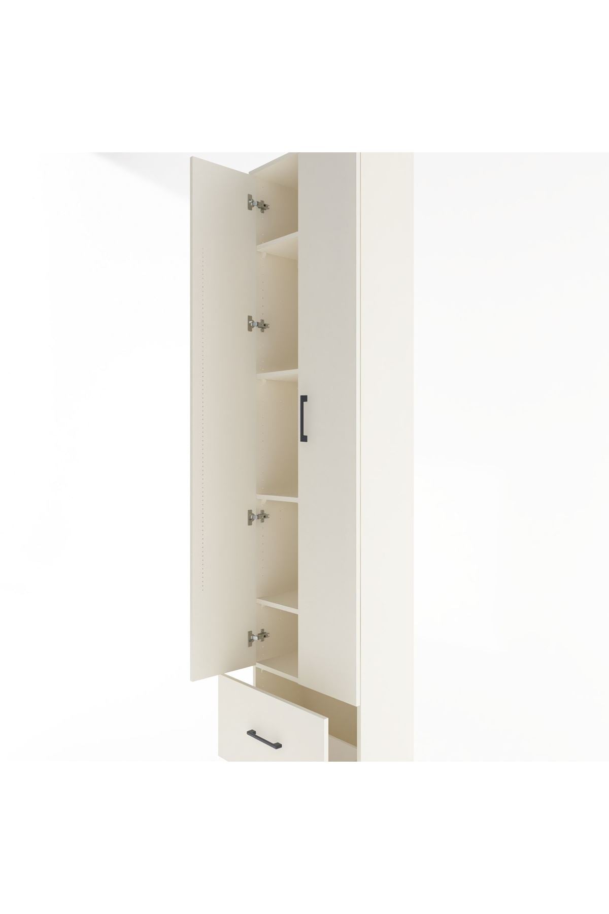 Arges Dolap 5 Raflı Tek Çekmeceli 2 Kapaklı 60x30x243 - S32M002V1A