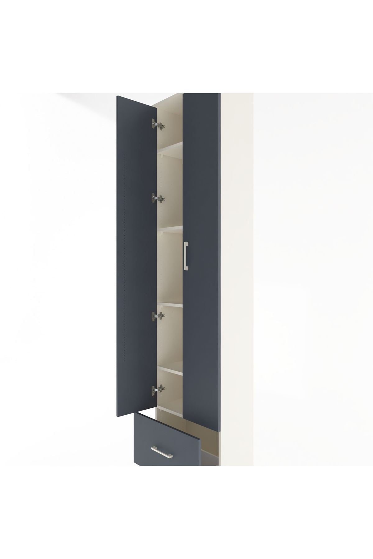 Arges Dolap 5 Raflı Tek Çekmeceli 2 Kapaklı 60x30x243 - S32M002V2A