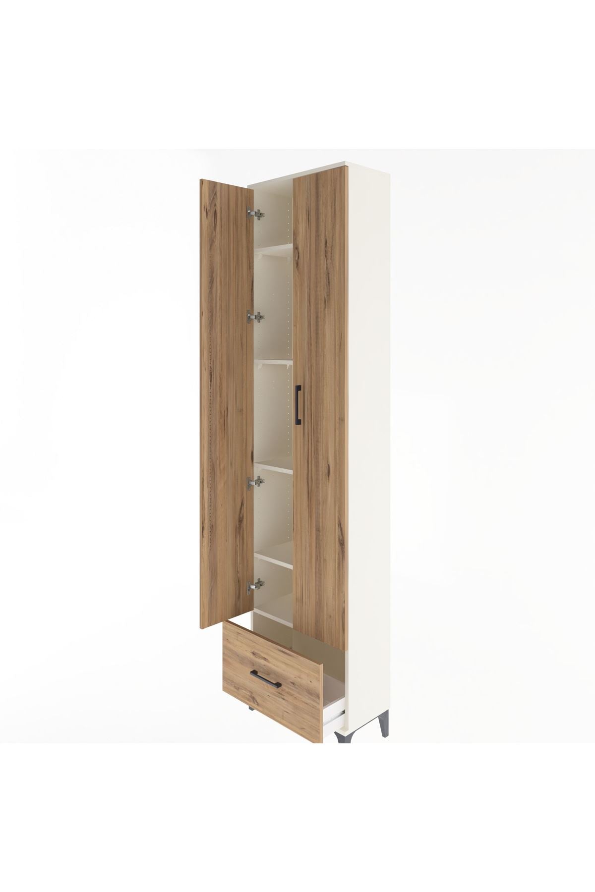 Arges Dolap 5 Raflı Tek Çekmeceli 2 Kapaklı 60x30x243 - S32M002V3A