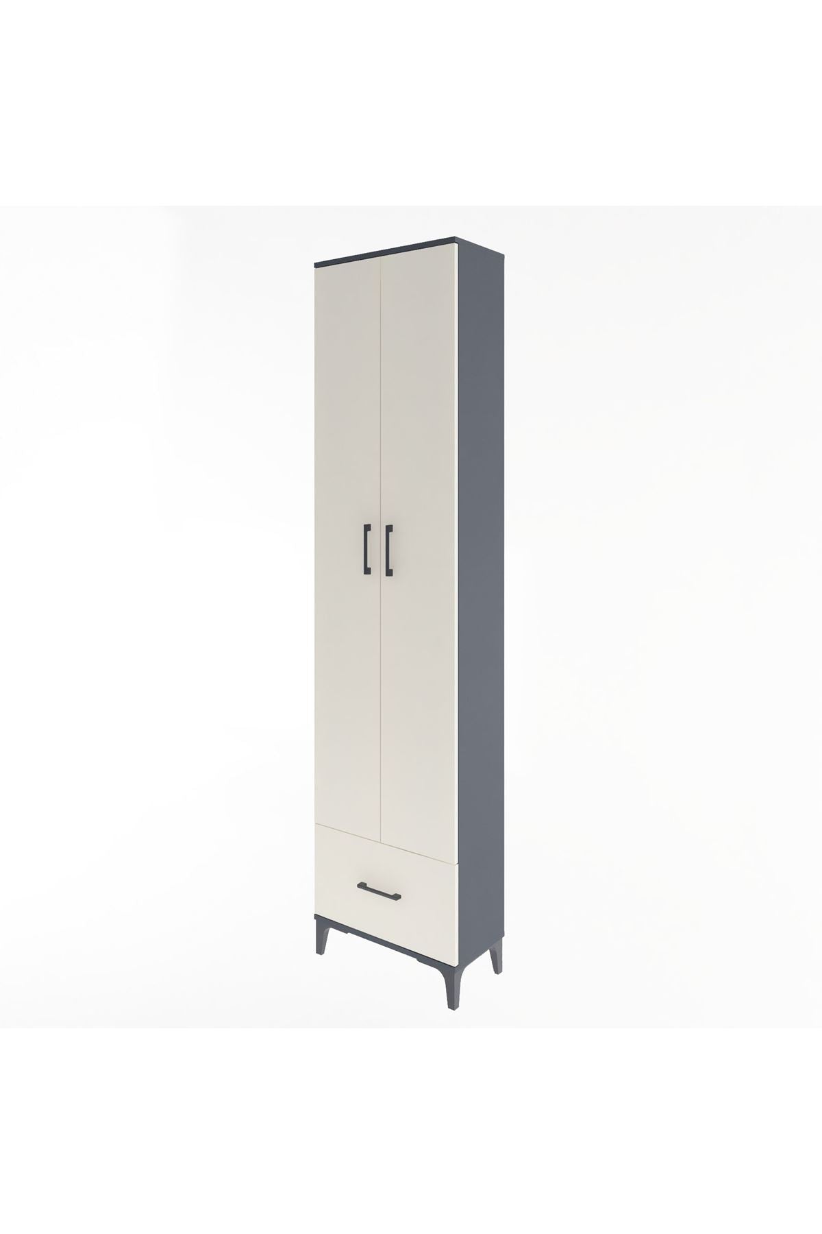 Arges Dolap 5 Raflı Tek Çekmeceli 2 Kapaklı 60x30x243 - S32M002V4A