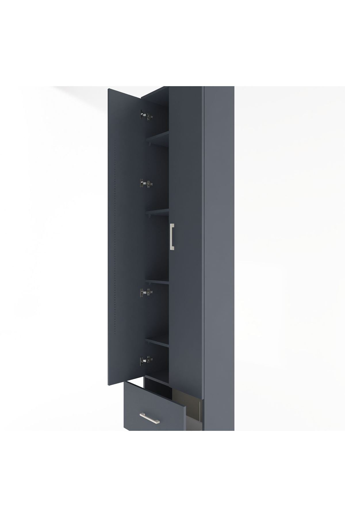 Arges Dolap 5 Raflı Tek Çekmeceli 2 Kapaklı 60x30x243 - S32M002V5A