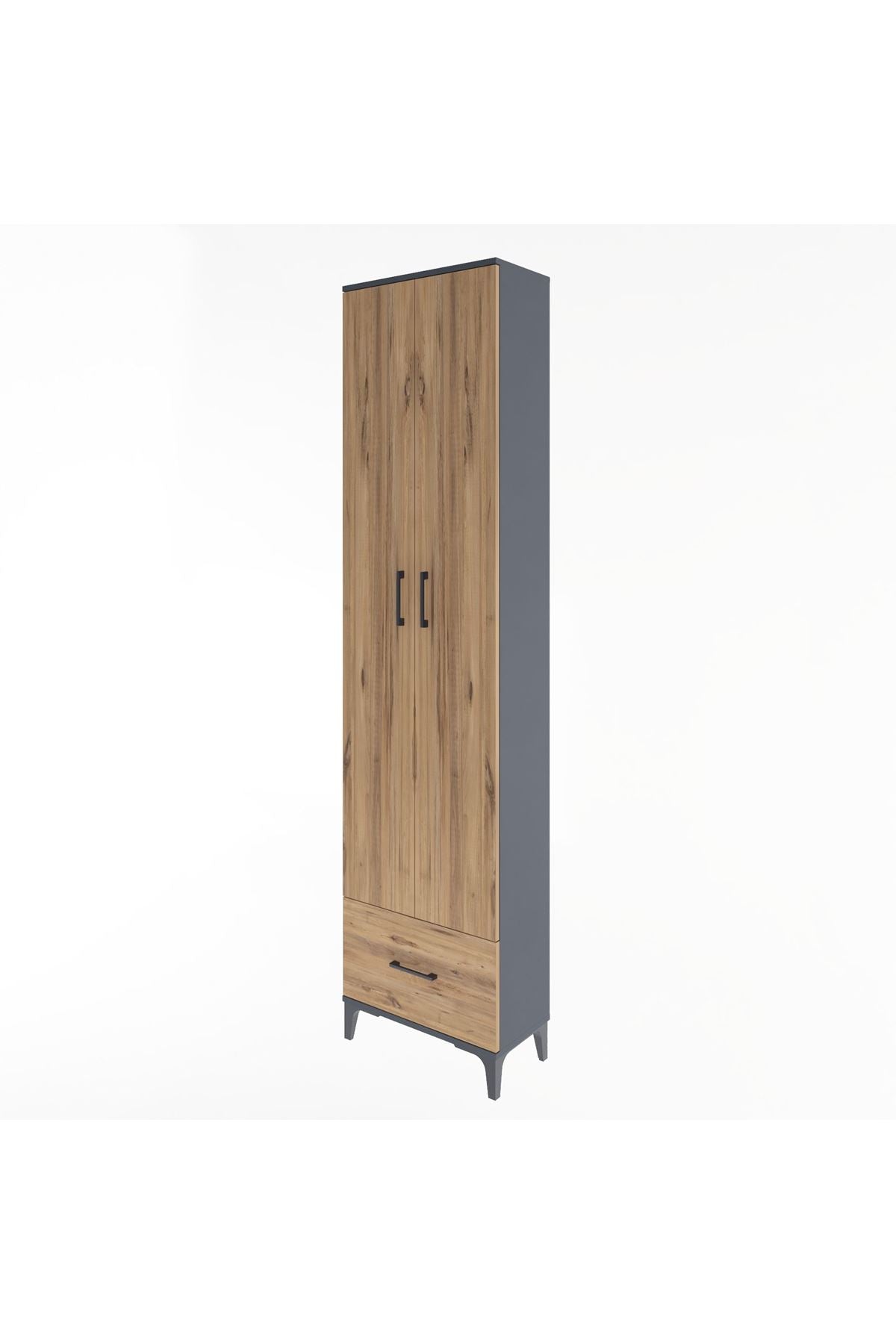 Arges Dolap 5 Raflı Tek Çekmeceli 2 Kapaklı 60x30x243 - S32M002V6A