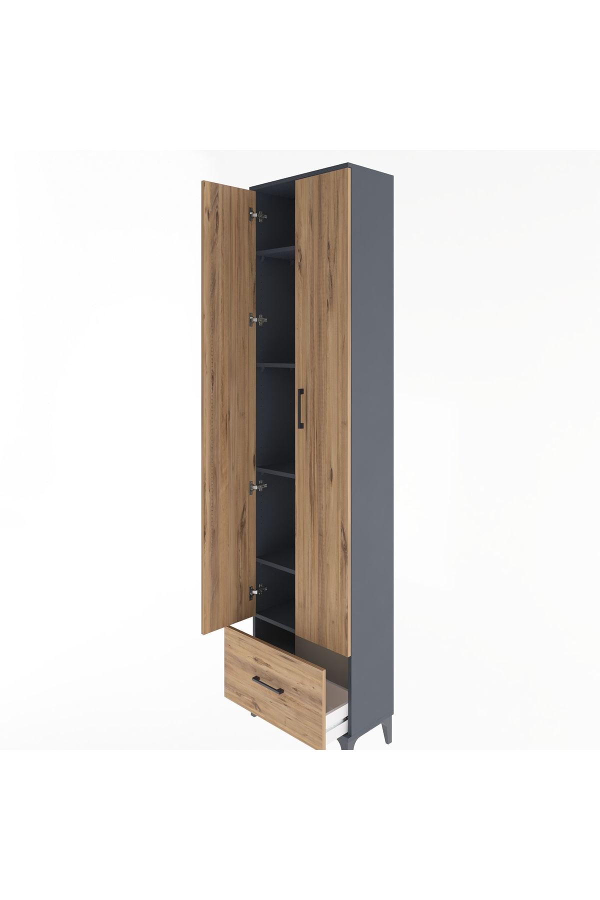 Arges Dolap 5 Raflı Tek Çekmeceli 2 Kapaklı 60x30x243 - S32M002V6A