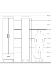Arges Dolap 5 Raflı Tek Çekmeceli 2 Kapaklı 60x30x243 - S32M002V6A