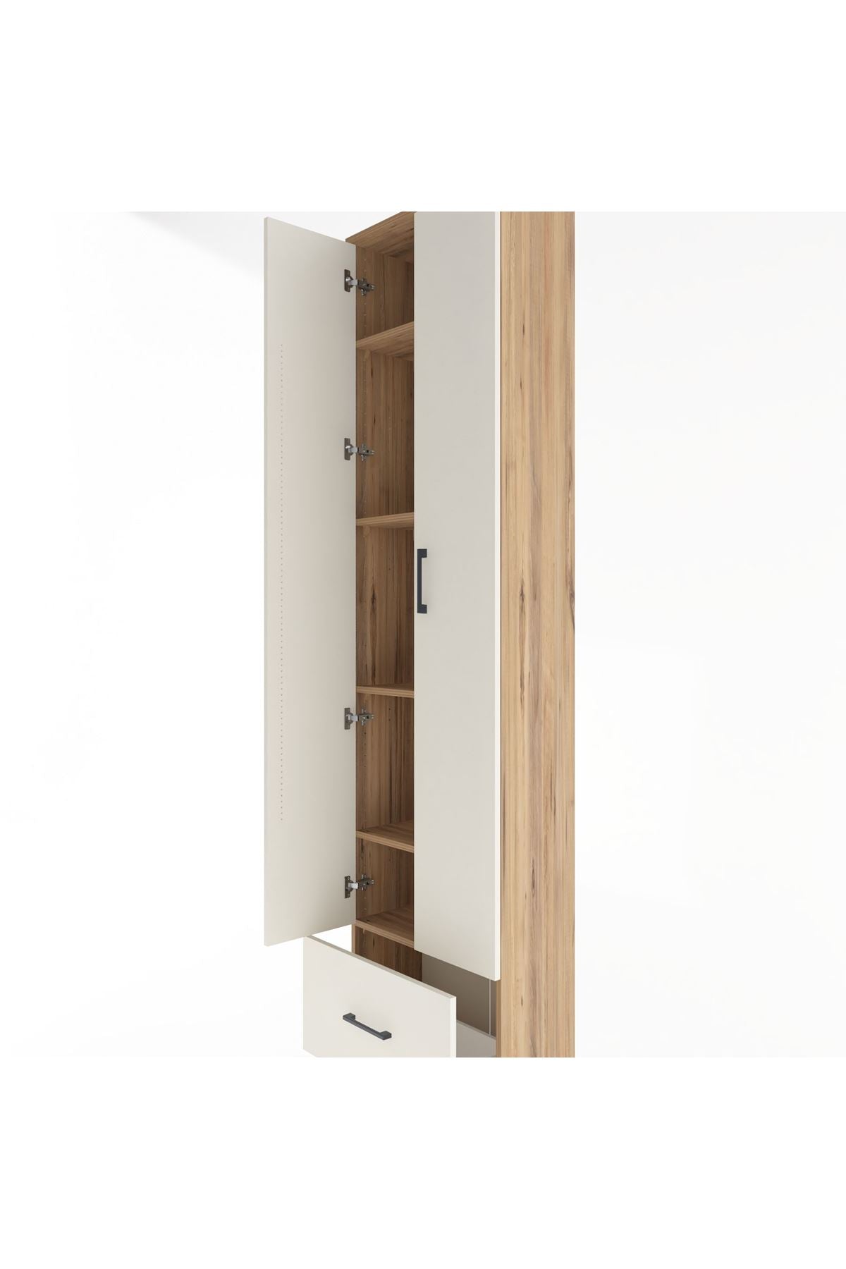 Arges Dolap 5 Raflı Tek Çekmeceli 2 Kapaklı 60x30x243 - S32M002V7A