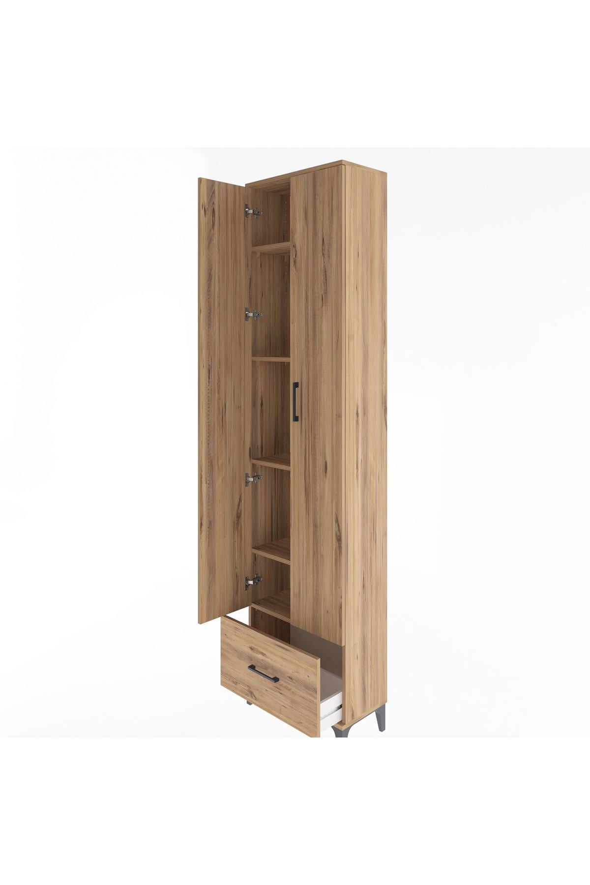 Arges Dolap 5 Raflı Tek Çekmeceli 2 Kapaklı 60x30x243 - S32M002V9A