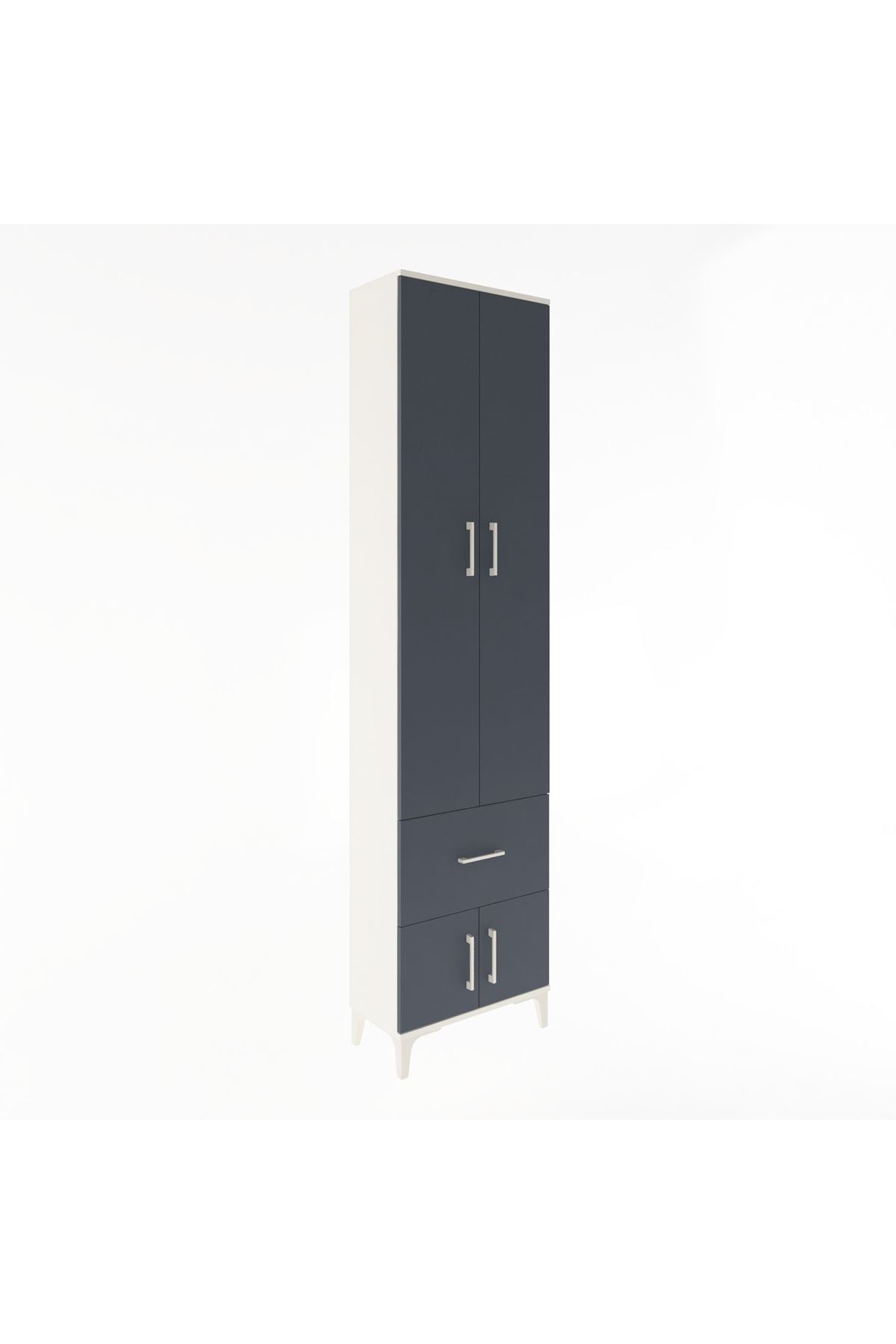 Arges Dolap 4 Raflı Tek Çekmeceli 4 Kapaklı 60x30x243 - S32M003V2A