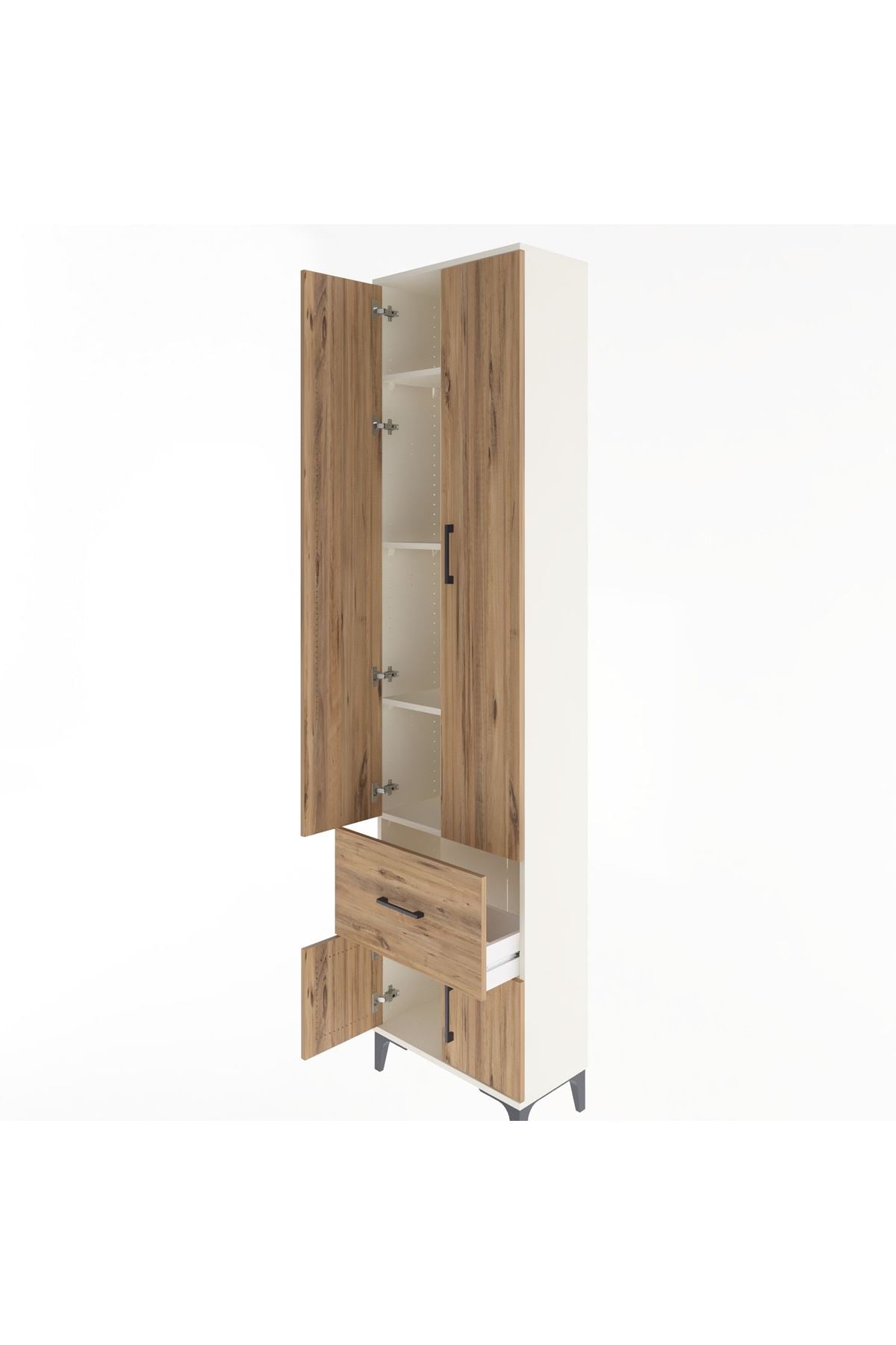 Arges Dolap 4 Raflı Tek Çekmeceli 4 Kapaklı 60x30x243 - S32M003V3A