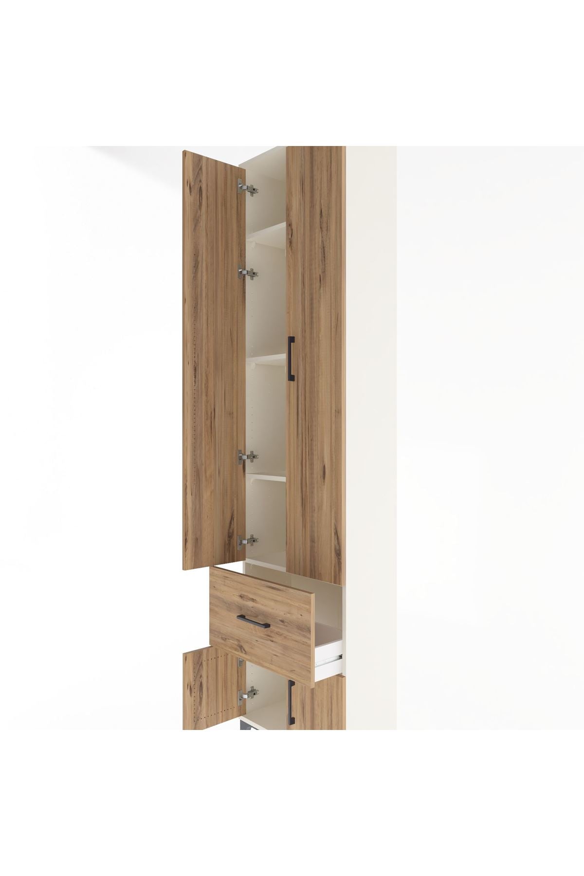 Arges Dolap 4 Raflı Tek Çekmeceli 4 Kapaklı 60x30x243 - S32M003V3A