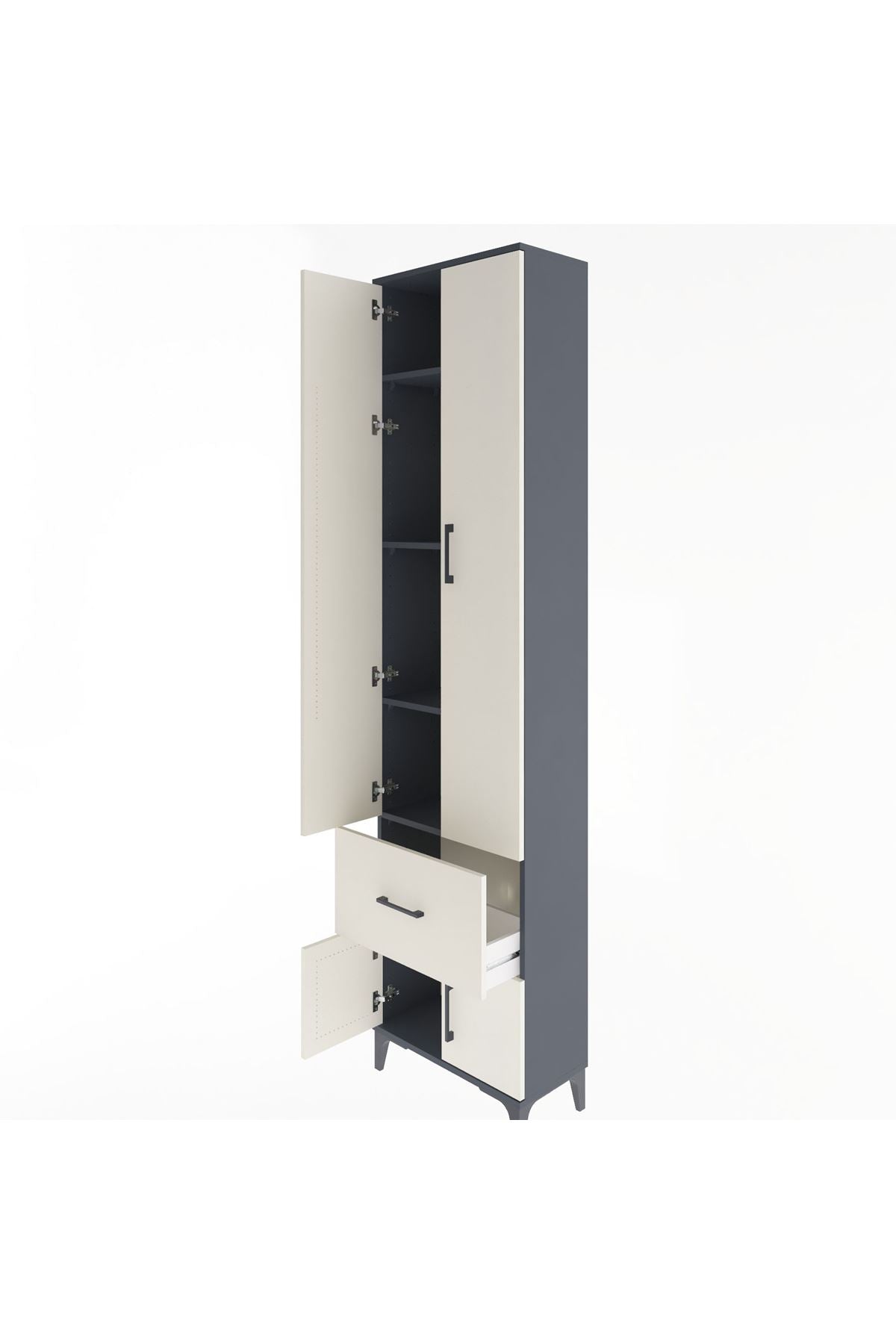 Arges Dolap 4 Raflı Tek Çekmeceli 4 Kapaklı 60x30x243 - S32M003V4A