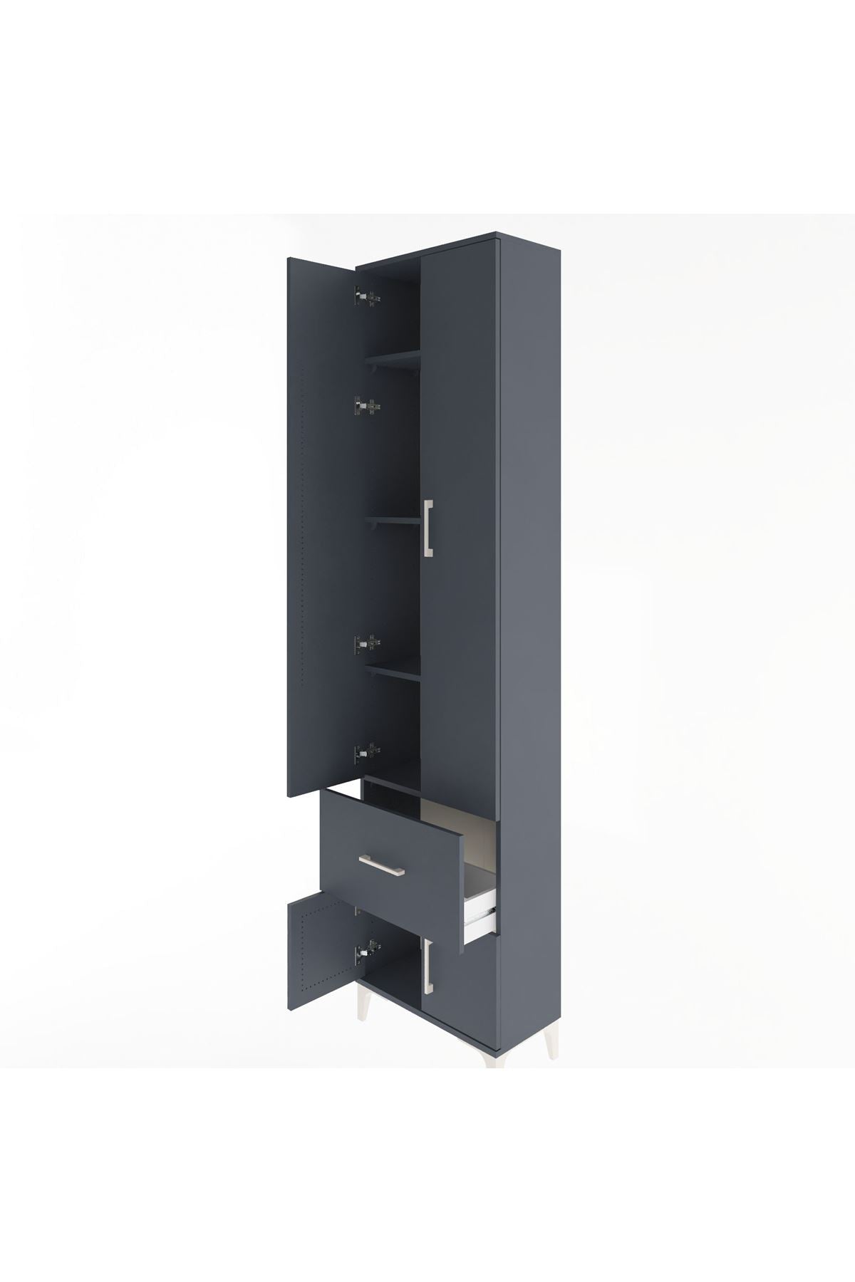 Arges Dolap 4 Raflı Tek Çekmeceli 4 Kapaklı 60x30x243 - S32M003V5A