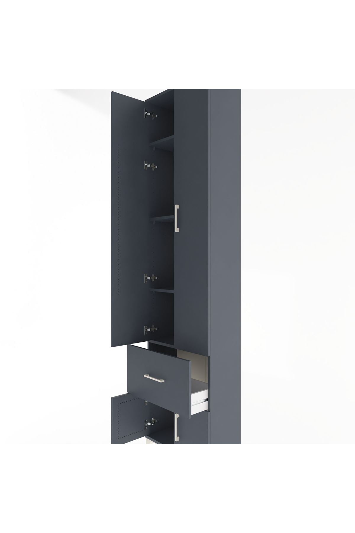 Arges Dolap 4 Raflı Tek Çekmeceli 4 Kapaklı 60x30x243 - S32M003V5A