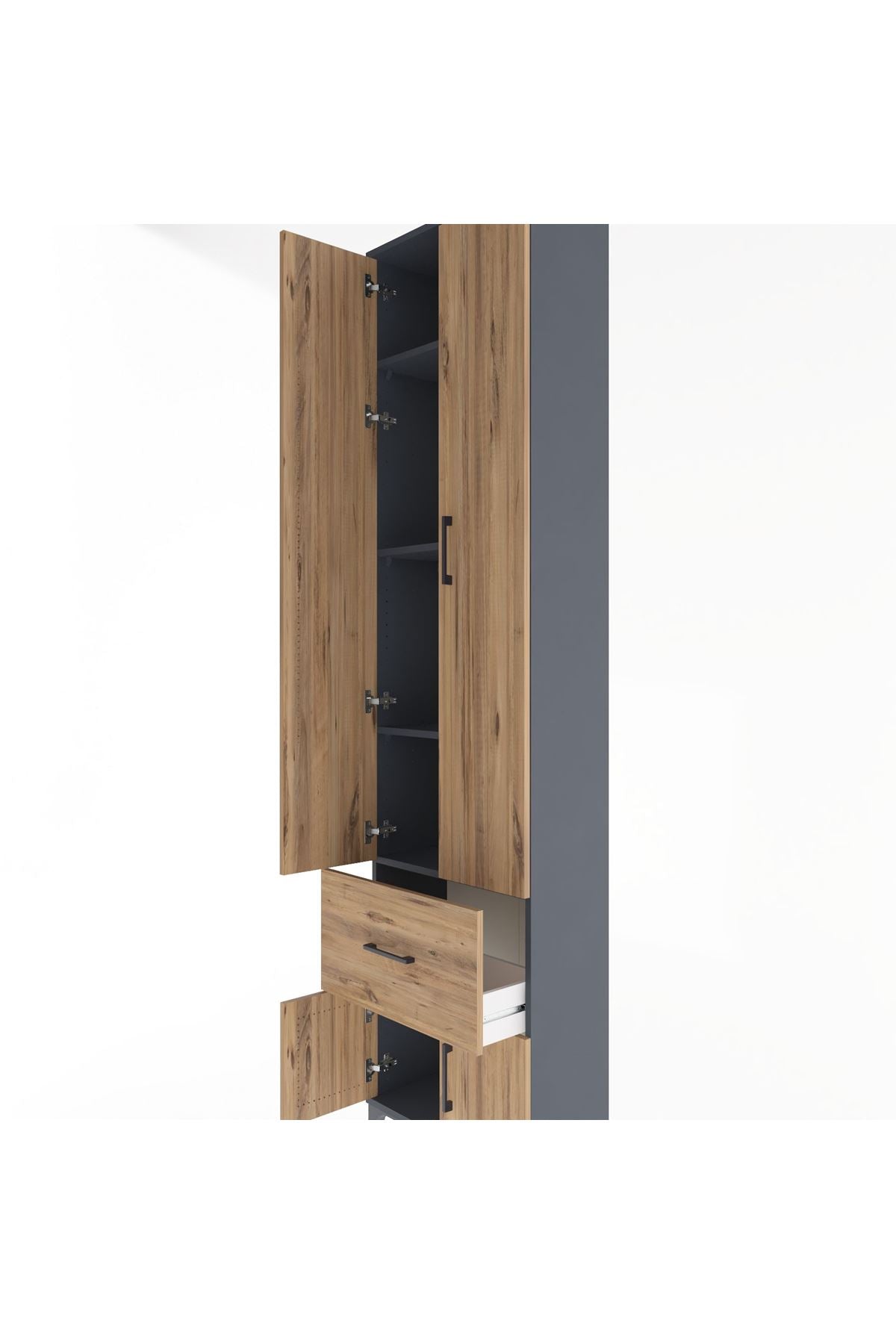 Arges Dolap 4 Raflı Tek Çekmeceli 4 Kapaklı 60x30x243 - S32M003V6A