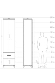 Arges Dolap 4 Raflı Tek Çekmeceli 4 Kapaklı 60x30x243 - S32M003V6A