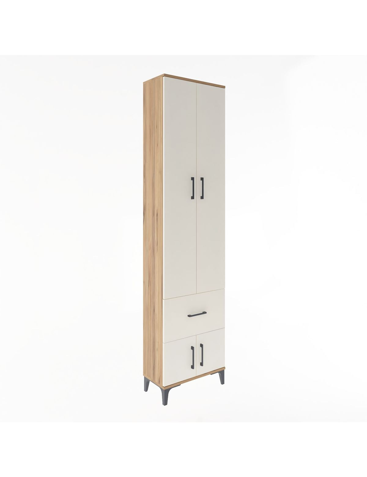 Arges Dolap 4 Raflı Tek Çekmeceli 4 Kapaklı 60x30x243 - S32M003V7A