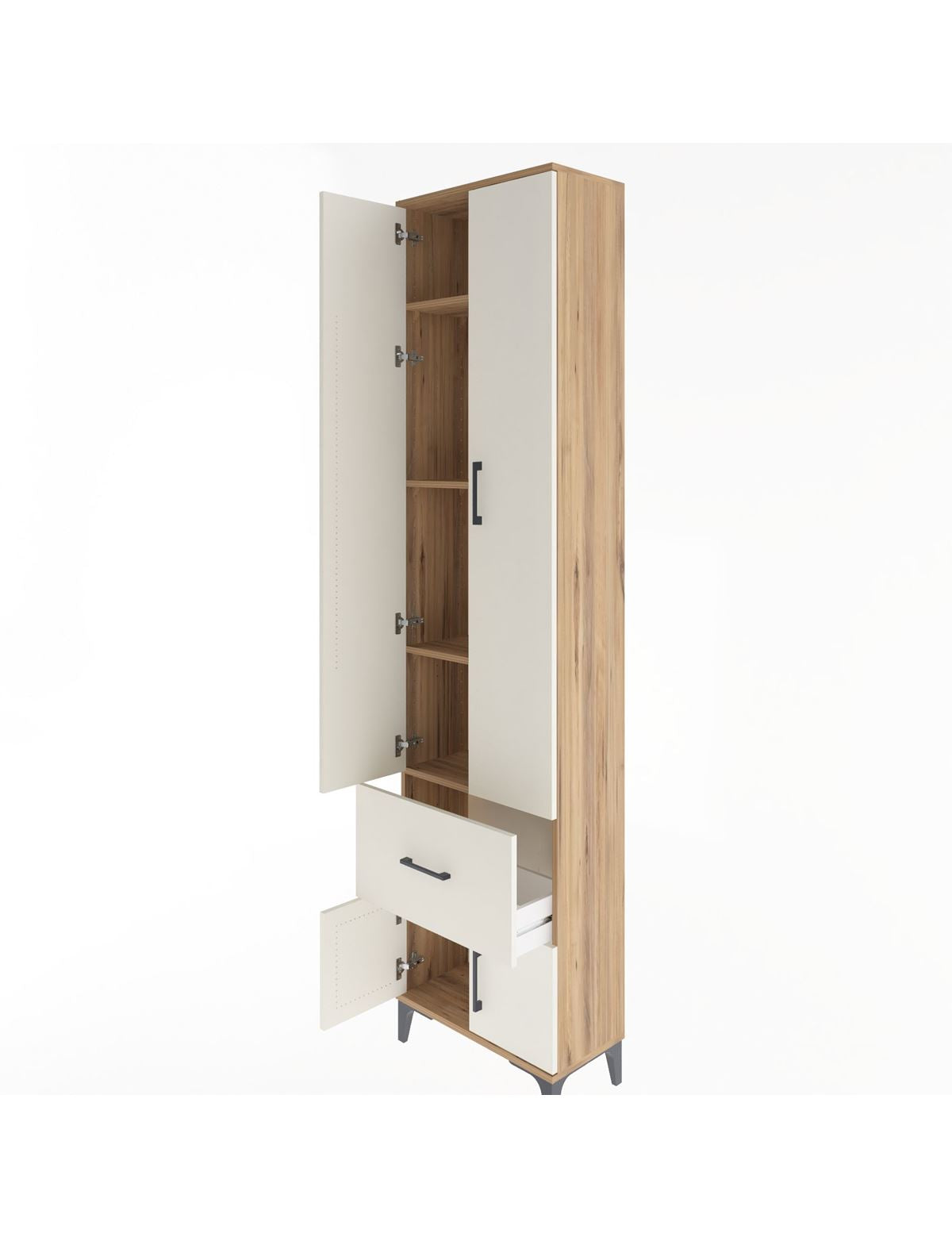Arges Dolap 4 Raflı Tek Çekmeceli 4 Kapaklı 60x30x243 - S32M003V7A