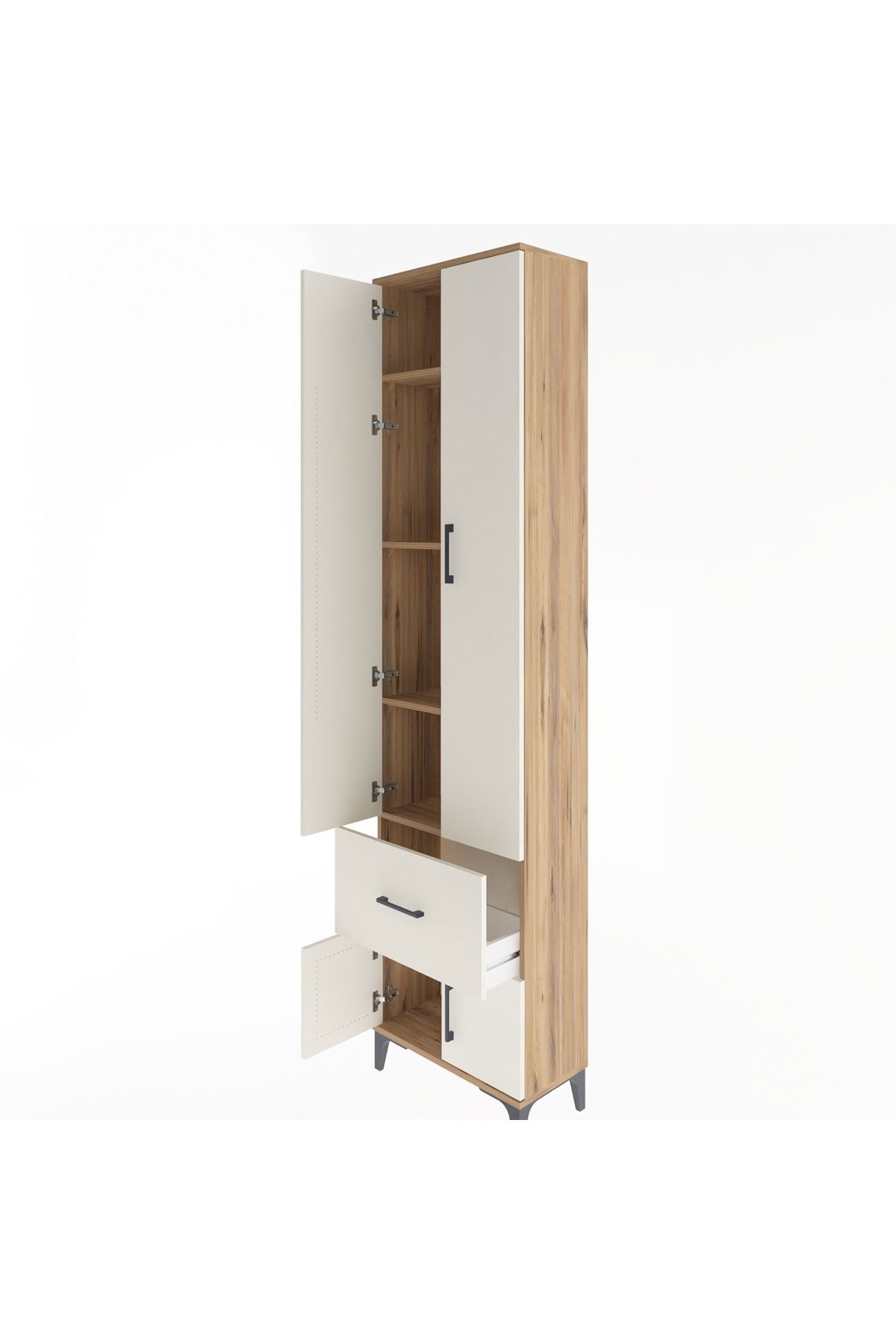 Arges Dolap 4 Raflı Tek Çekmeceli 4 Kapaklı 60x30x243 - S32M003V7A