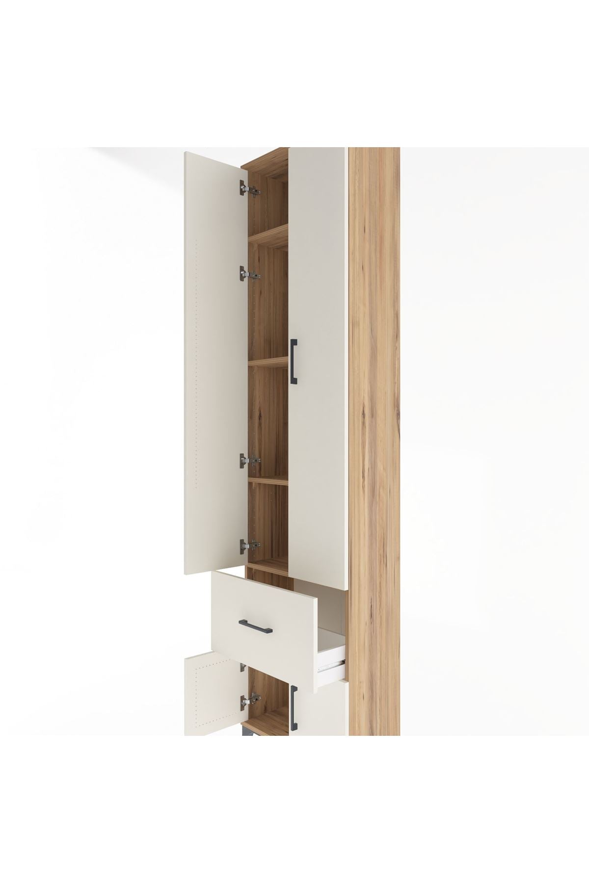 Arges Dolap 4 Raflı Tek Çekmeceli 4 Kapaklı 60x30x243 - S32M003V7A