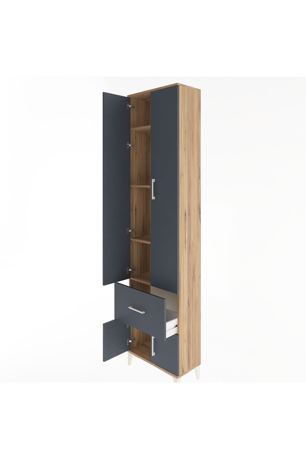 Arges Dolap 4 Raflı Tek Çekmeceli 4 Kapaklı 60x30x243 - S32M003V8A