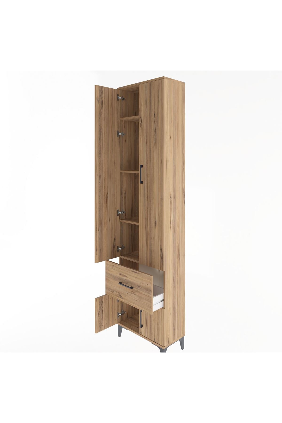 Arges Dolap 4 Raflı Tek Çekmeceli 4 Kapaklı 60x30x243 - S32M003V9A
