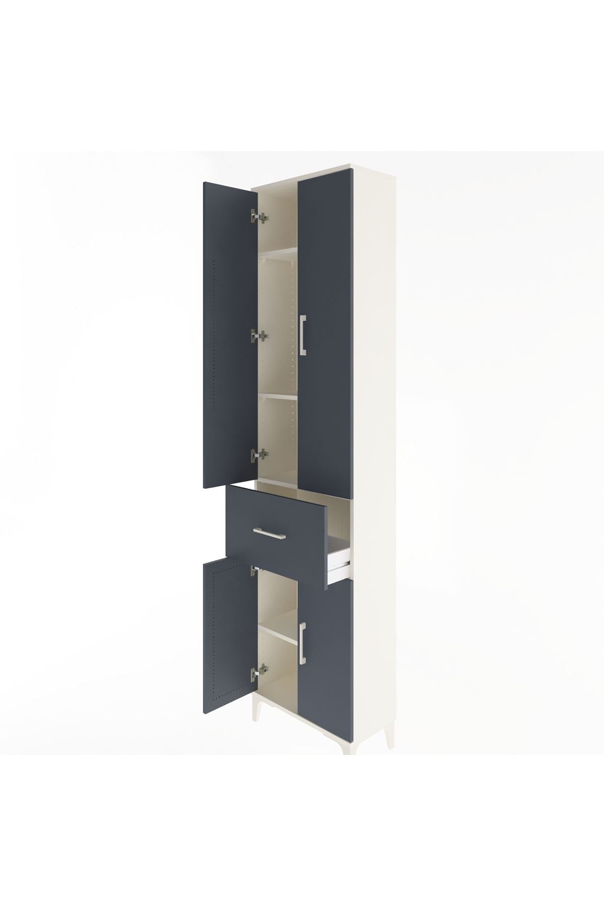 Arges Dolap 4 Raflı Tek Çekmeceli 4 Kapaklı 60x30x243 - S32M004V2A