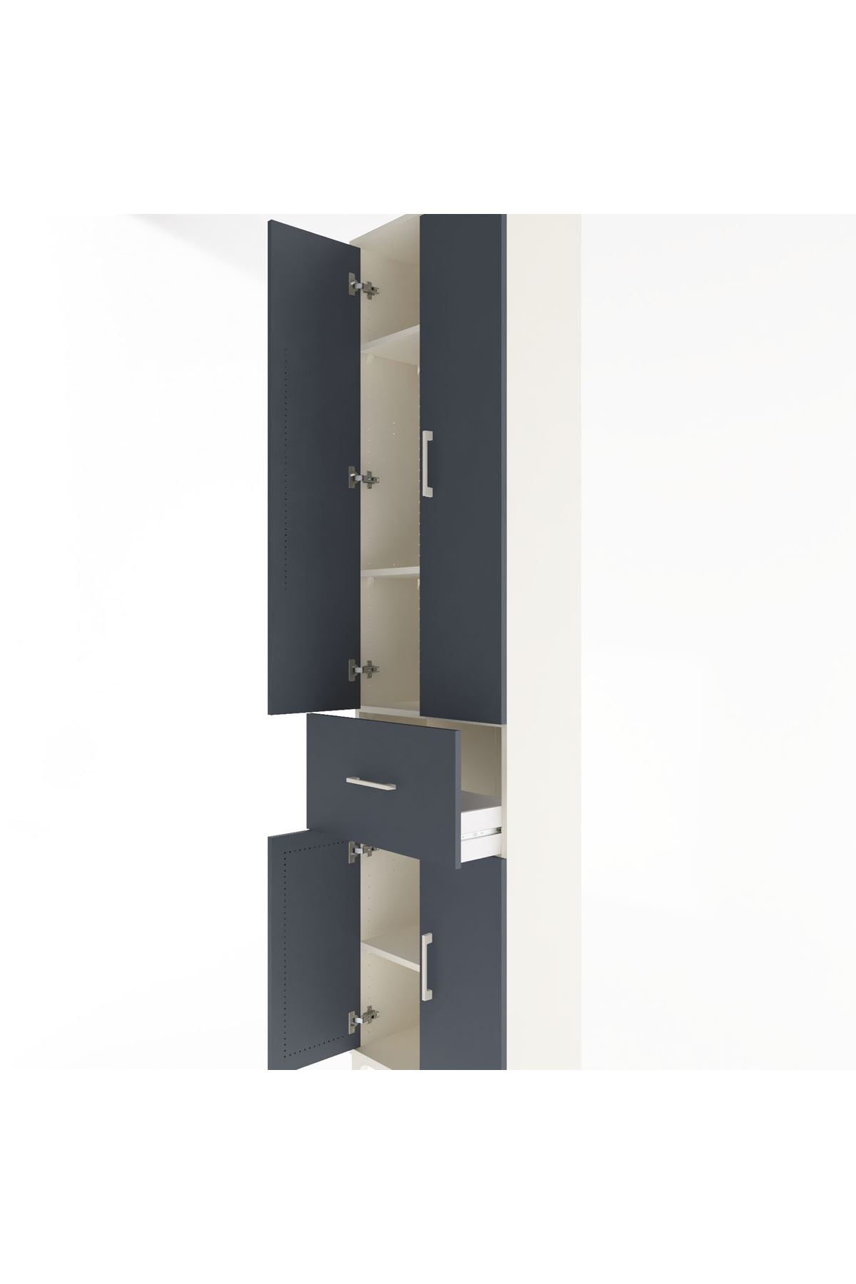 Arges Dolap 4 Raflı Tek Çekmeceli 4 Kapaklı 60x30x243 - S32M004V2A